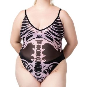 Killstar Gothic Skeleton Chemise - Black and Pink